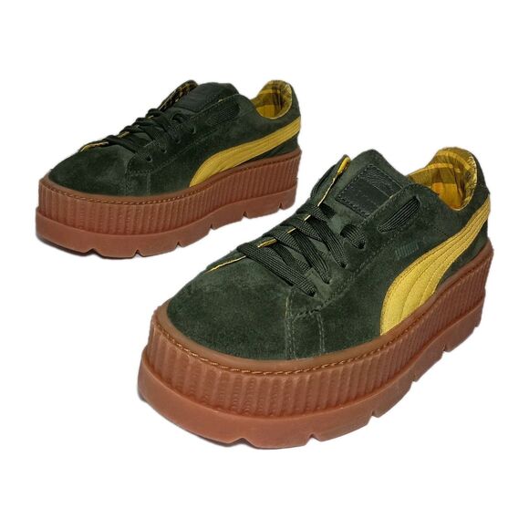 Fenty x PUMA Cleated Creeper Rosin By Rihanna 366268-01 Womens 9.5 Green Suede - Picture 1 of 16